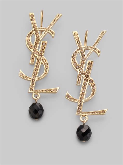 ysl earrings black|YSL earrings for sale.